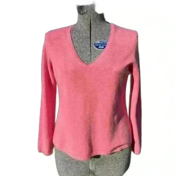 Charter Club Sweaters - Charter Club 100% Cashmere V Neck Pullover Sweater Size M Bubblegum Pink Soft